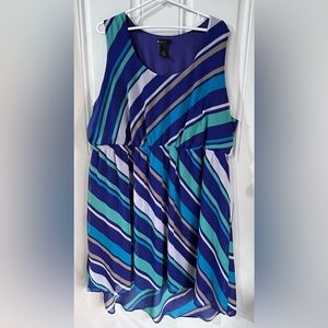 Lane Bryant sleeveless round new dress, high low seam, 26/28, GUC